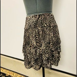 INC leopard skirt, multi teared